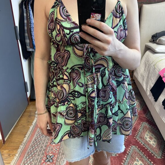 ALC Boho Printed Babydoll Blouse - Picture 3 of 9